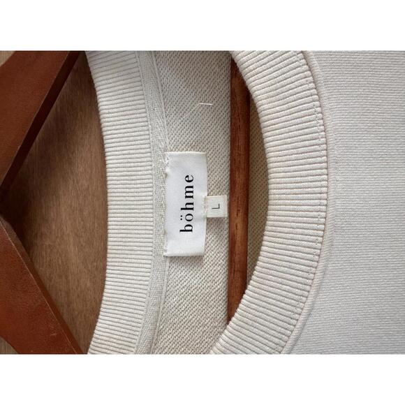 Bohme Graphic Crewneck Pullover Sweatshirt Ivory Cotton Women’s size Large - Picture 6 of 9